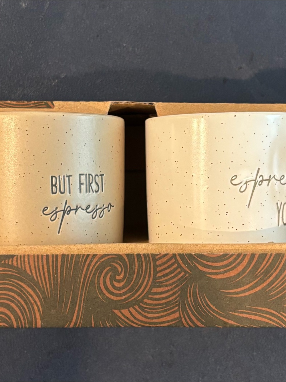But First Espresso Ceramic Mug Set - Cream Speckled